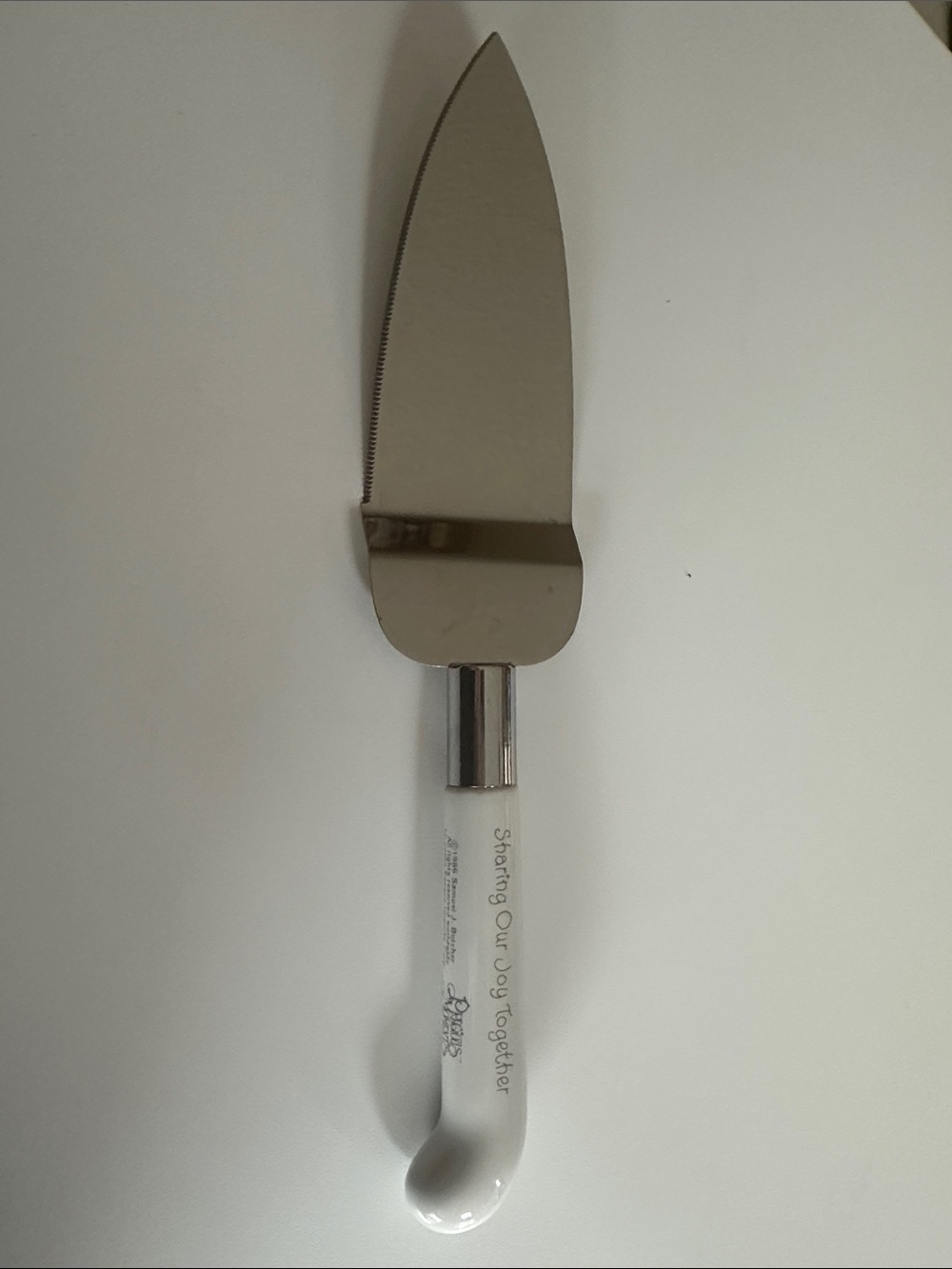 Vintage Precious Moments Ceramic Handle Cake Server